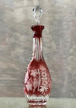 Nachtmann Decanter Traube Ruby Red Cut to Clear German Vintage Ruby Decanter 15