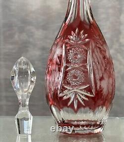 Nachtmann Decanter Traube Ruby Red Cut to Clear German Vintage Ruby Decanter 15