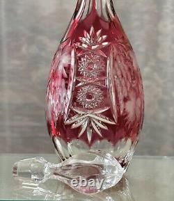 Nachtmann Decanter Traube Ruby Red Cut to Clear German Vintage Ruby Decanter 15