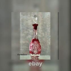 Nachtmann Decanter Traube Ruby Red Cut to Clear German Vintage Ruby Decanter 15