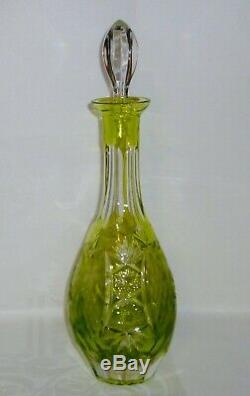 Nachtmann TRAUBE Reseda Green Decanter & 6 Cordial Wine Cut to Clear glasses