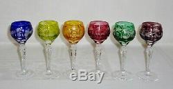 Nachtmann TRAUBE Reseda Green Decanter & 6 Cordial Wine Cut to Clear glasses
