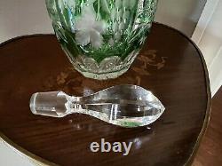 Nachtmann To Clear Cut Lead Crystal 14-1/2 Decanter Emerald Green