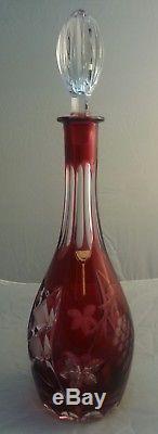 Nachtmann Traube 8 Champagne 1 Decanter 8 Cordial Cut to Clear Germany Bohemian