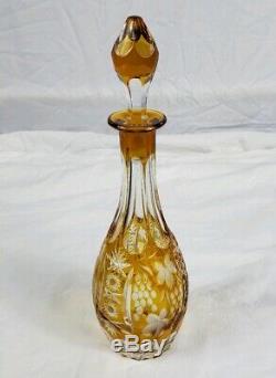 Nachtmann Traube Amber Cut To Clear Decanter With Amber Stopper 12.5