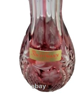 Nachtmann Traube Bohemian Cranberry Cut Clear Crystal Decanter