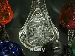 Nachtmann Traube Crystal Cut To Clear Wine Glass Set Of 6 Decanter 8 in 8 oz