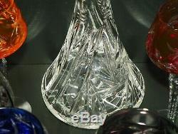 Nachtmann Traube Crystal Cut To Clear Wine Glass Set Of 6 Decanter 8 in 8 oz
