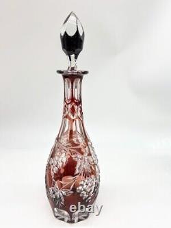 Nachtmann Traube Cut Crystal Wine Decanter CranberryClear withneck design &Stopper