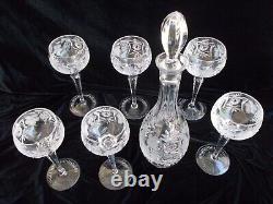 Nachtmann Traube Cut Crystal Wine Decanter and 6 Wine Hocks Perfect Condition