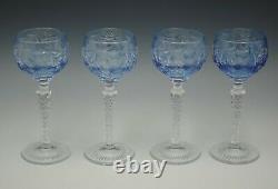 Nachtmann Traube Cut To Clear Set Of 4 Sherry Cordials Goblets 5.5 Aqua Blue