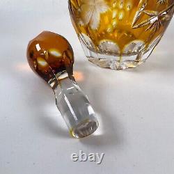 Nachtmann Traube Czech Cut to Clear Amber Crystal Wine Decanter with Stopper