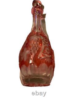 Nachtmann Traube Red Wine Decanter Cut To Clear Bavarian Crystal Rare Stopper