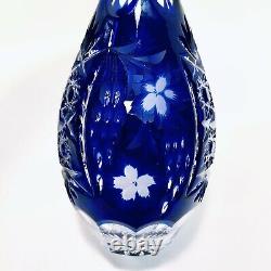Nachtmann Traube Vintage 1950s Cobalt Cut To Clear Crystal Cordial Decanter