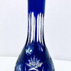 Nachtmann Traube Vintage 1950s Cobalt Cut To Clear Crystal Cordial Decanter