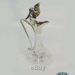 Novelty Sterling Silver Cut Glass Eagle Claret Jug Decanter Horton & Allday 1895