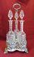 Old Corbell & Co. Large Grape Vine Design Liquor Set With 3 Cut Glass Decanters