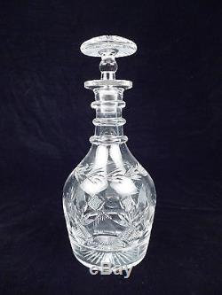 Old Hawkes Cut Glass Crystal 3 Ring Wine Decanter GL