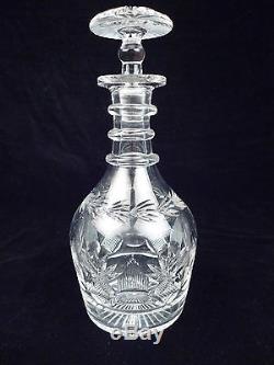 Old Hawkes Cut Glass Crystal 3 Ring Wine Decanter GL
