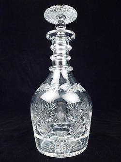 Old Hawkes Cut Glass Crystal 3 Ring Wine Decanter GL