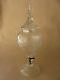 Old Collection Cut Crystal Glass Liquor Gin Decanter Old Bar Ware Metal Spout Lg