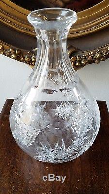 Only Bohemia Glass Decanter Josef Svarc Important Piece Thistle Cut Abstract