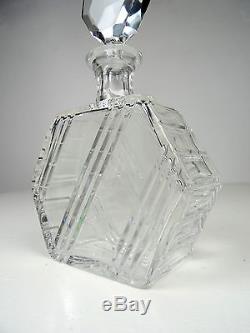 Original French Art Deco Crystal Glass Cut Whiskey Decanter Antique Flask