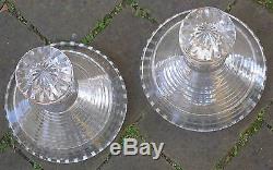 PAIR of ENGLISH CUT CLEAR CRYSTAL LIQUOR SHIPS DECANTERS with STOPPERS Circa 1930