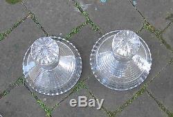 PAIR of ENGLISH CUT CLEAR CRYSTAL LIQUOR SHIPS DECANTERS with STOPPERS Circa 1930