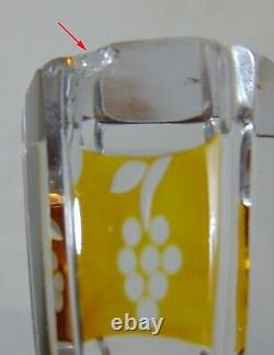 PR. BOHEMIAN AMBER Cut to Clear GLASS SHERRY PORT DECANTERS Bottles Wine