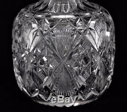 Pair ANTIQUE AMERICAN BRILLIANT CUT CRYSTAL Decanter cologne bottle Sterling