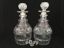 Pair Antique Cut Glass Liquor Decanters-English 2748