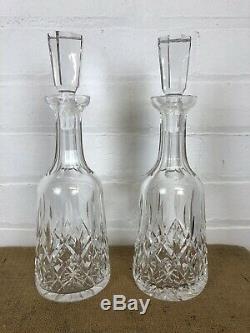 Pair Waterford Crystal Lismore Wine Brandy Liquor Decanter With Cut Stopper 13