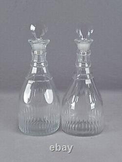 Pair of Anglo Irish Cut Glass 8 1/2 Inch Small Decanters Circa 1790-1810