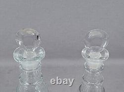 Pair of Anglo Irish Cut Glass 8 1/2 Inch Small Decanters Circa 1790-1810