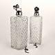 Pair Of Art Deco Hawkes Cut Glass & Sterling Silver Cocktail Bar Decanters Gl