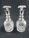 Pair Of Cut Crystal & Silver Mounted Decanters Birmingham 1913