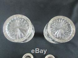Pair of Cut Crystal & Silver Mounted Decanters Birmingham 1913