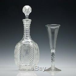 Pair of Cut and Engraved Antique 19th Century Victorian Decanters c1870