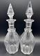 Pair Of Hawkes Crystal 13 Tall Cut Glass 8-panel Decanter Bottle Set + Stoppers