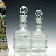 Pair Of Irish Pulley Ring Glass Decanters C1820