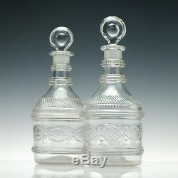 Pair of Irish Pulley Ring Glass Decanters c1820