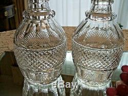 Pair of Vintage St. Louis Crystal Trianon Clear Cut Decanters