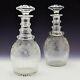 Pair Of Wheel Engraved Victorian Decanters C1845