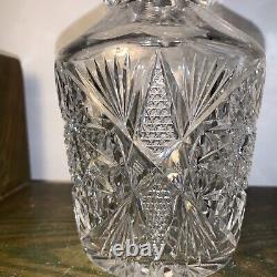 Pair of cut glass decanters with stoppers
