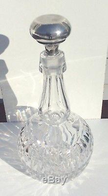 Pairpoint Cut Glass Decanter #631Brilliant Pattern Sterling Top