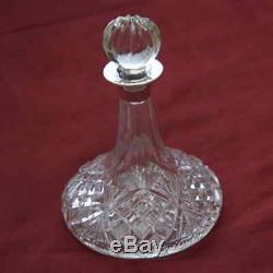 Petite Crystal Ships Decanter with Hallmarked Solid Sterling Silver Collar