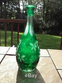 Quality Ajka Marsal Green Cut to Clear Decanter