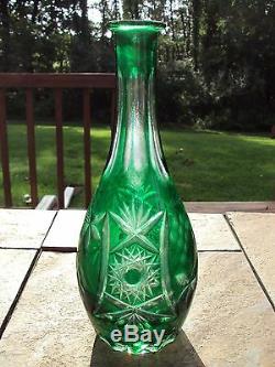 Quality Ajka Marsal Green Cut to Clear Decanter