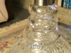 Quality Sterling Silver Collar Cut Glass Vintage Decanter Israel Freeman C1976